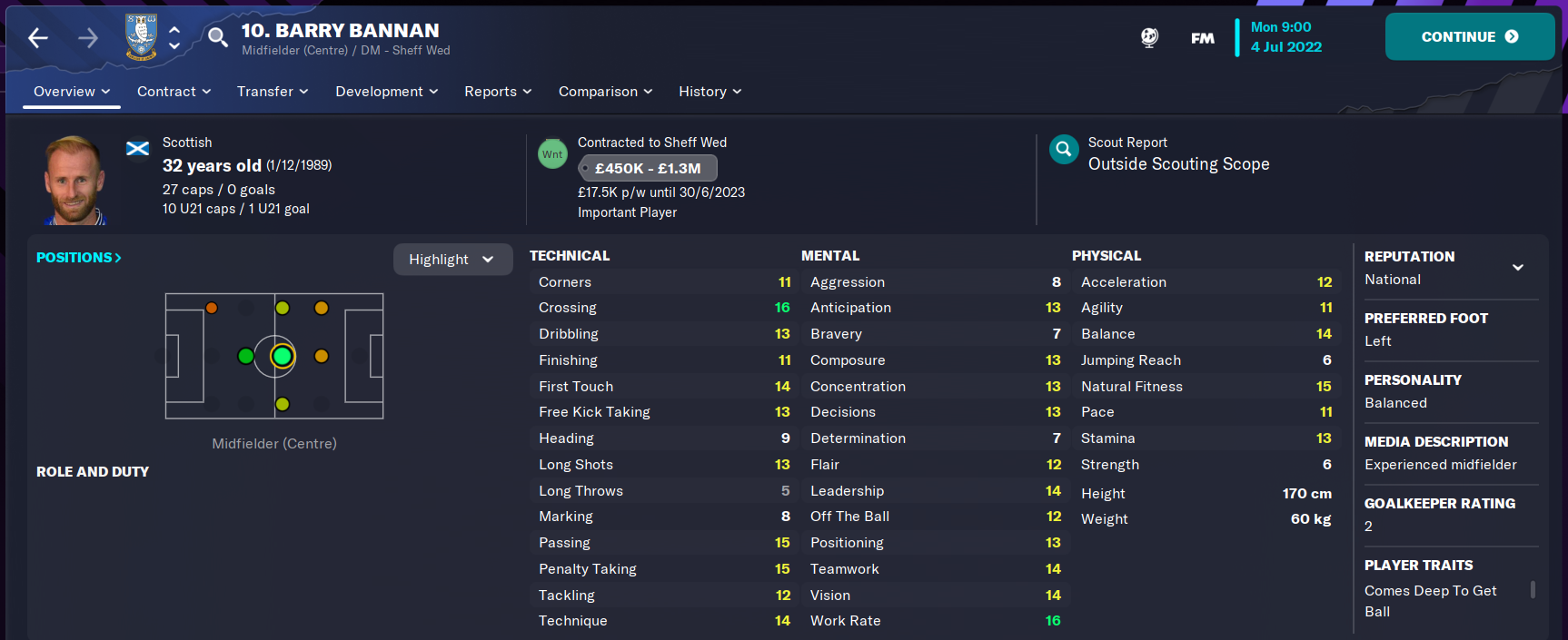 Barry Bannan in FM23