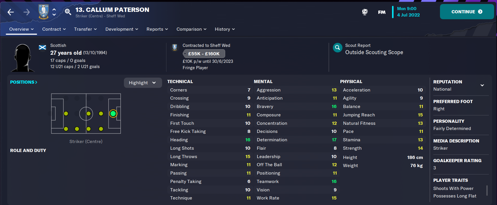 Callum Paterson in Football Manager 2023