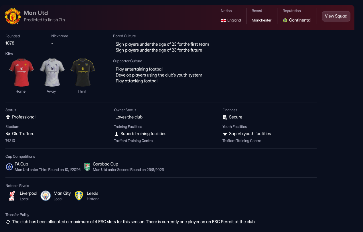 Manchester United FM26